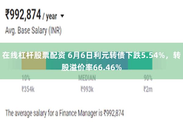 在线杠杆股票配资 6月6日利元转债下跌5.54%，转股溢价率66.46%