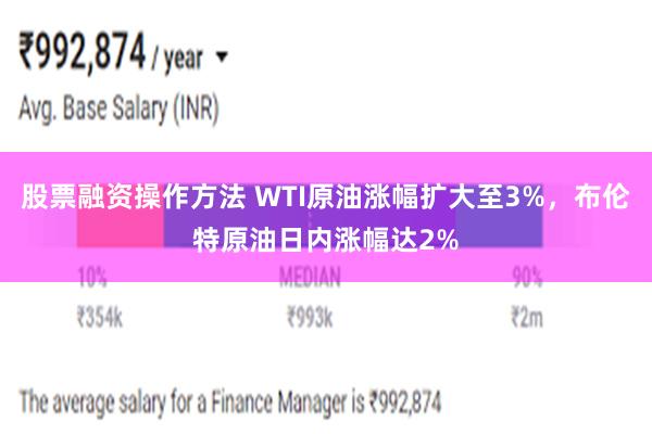 股票融资操作方法 WTI原油涨幅扩大至3%，布伦特原油日