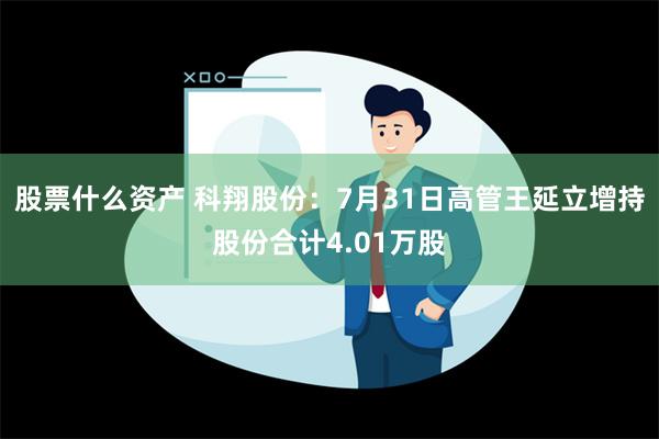 股票什么资产 科翔股份：7月31日高管王延立增持股份合计