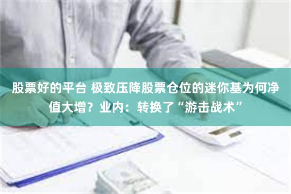 股票好的平台 极致压降股票仓位的迷你基为何净值大增？业内：转换了“游击战术”