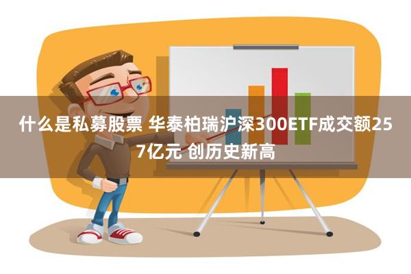 什么是私募股票 华泰柏瑞沪深300ETF成交额257亿元 创历史新高