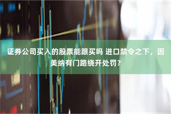 证券公司买入的股票能跟买吗 进口禁令之下，因美纳有门路绕开处罚？